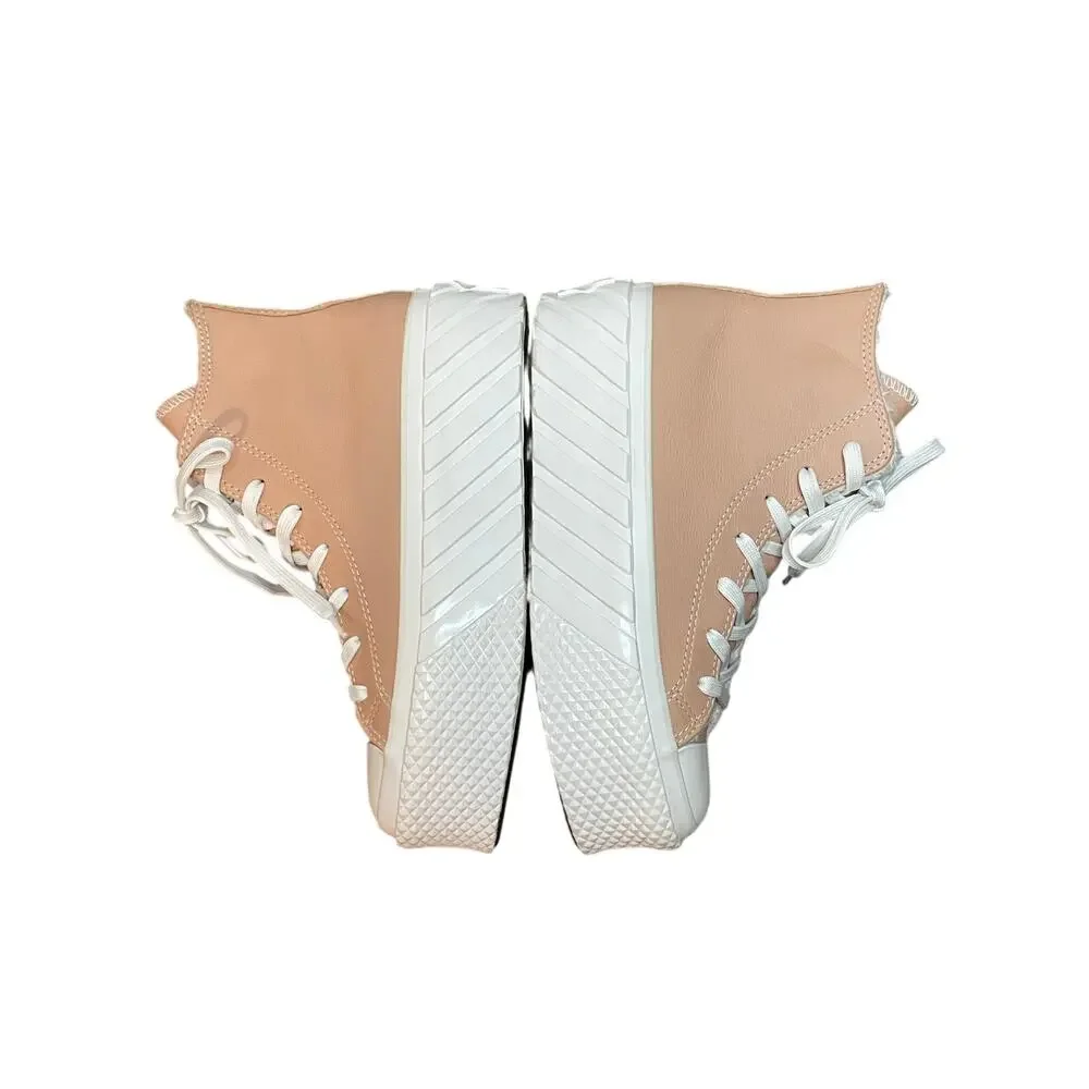 Converse Chuck Taylor Hi Platform Sneakers Leather Sherpa Blush Pink Women's 6.5